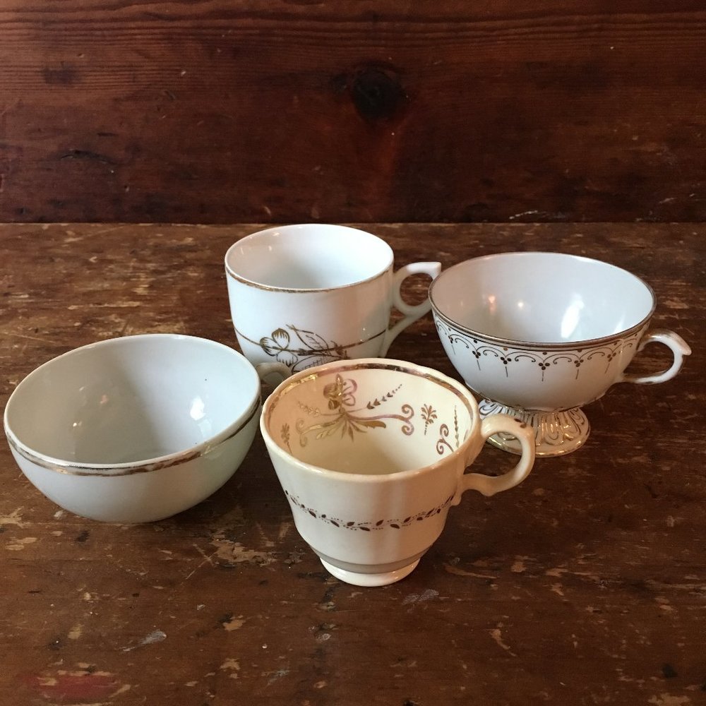 Shabby Chic Vintage Tea Cups Set of 4